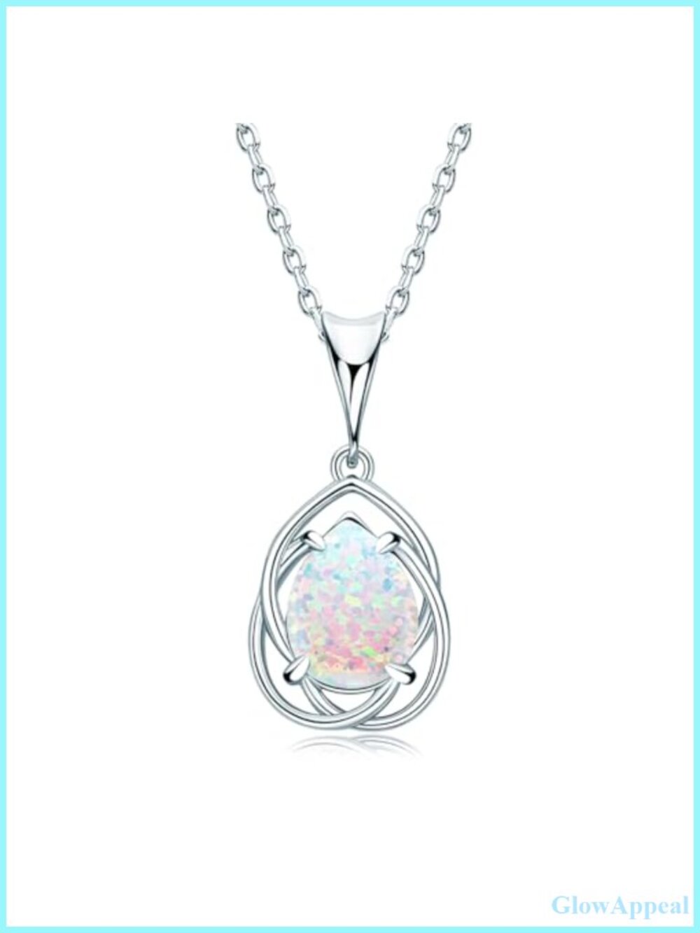 925 Sterling Silver Opal Love Knot Pendant Necklace for Women Gift